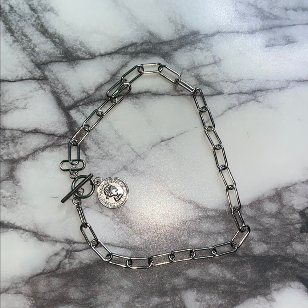 silver coin chain